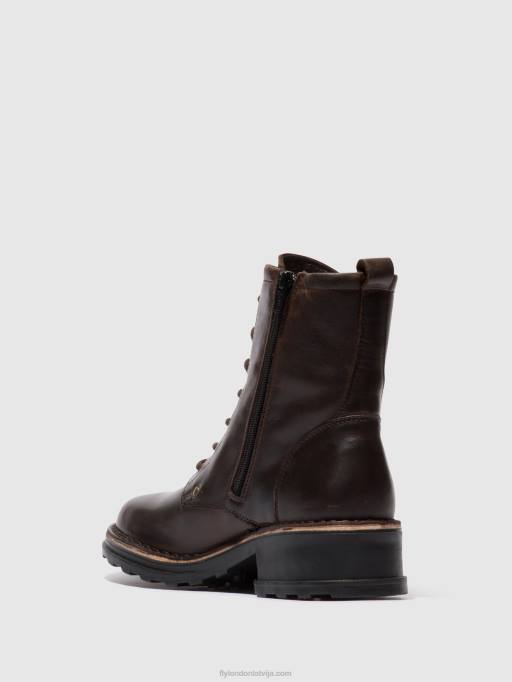 lv Fly London sievietes šņorzābaki puszābaki thor035 paklājs dk. brūns 80JP245