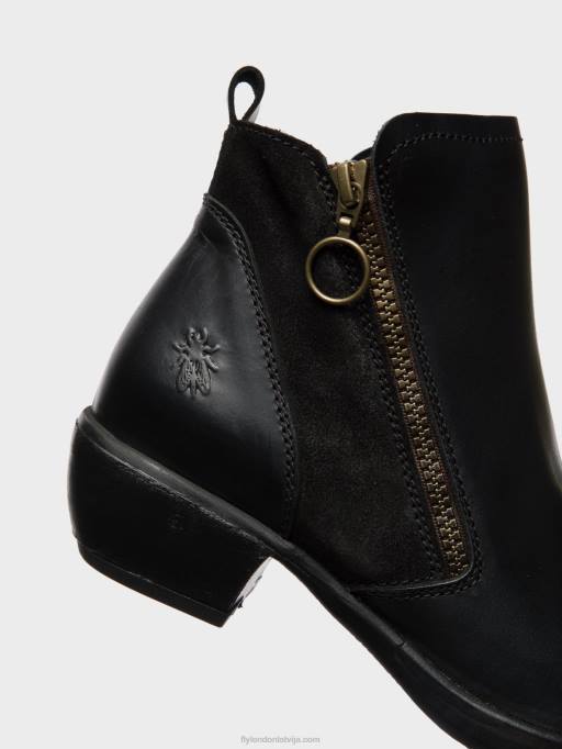 lv Fly London sievietes puszābaki ar rāvējslēdzēju meli melns 80JP15