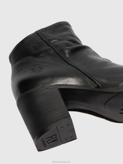 lv Fly London sievietes rāvējslēdzēja zābaki bell061 verona melna 80JP185