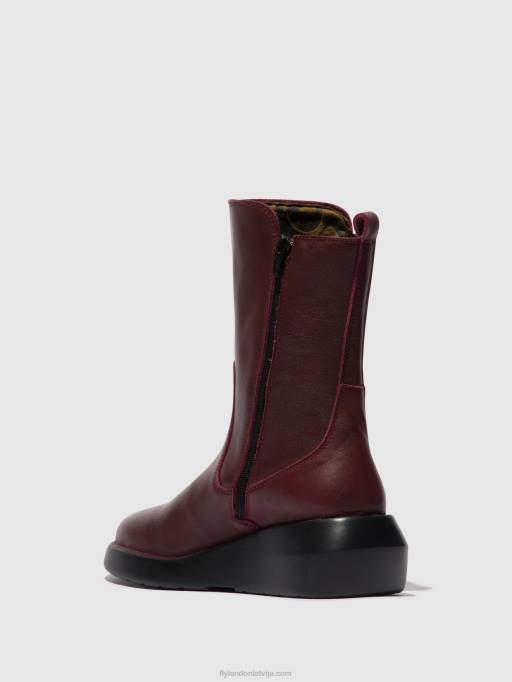lv Fly London sievietes rāvējslēdzēja zābaki brin516 bordo 80JP64