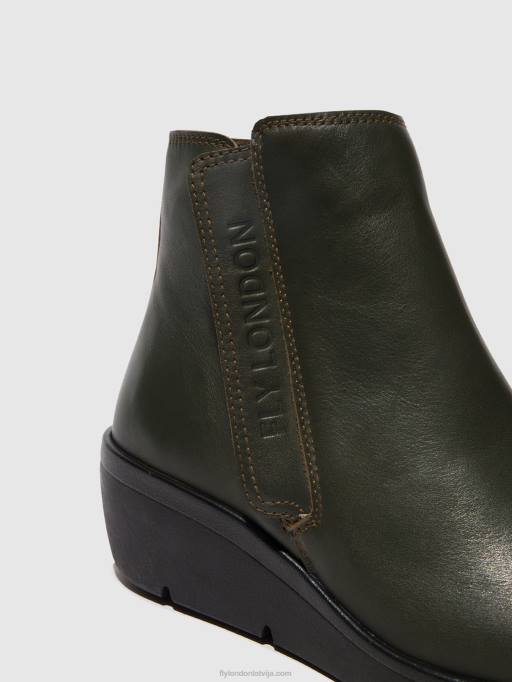 lv Fly London sievietes rāvējslēdzēja zābaki nula550 tumši zaļa 80JP43