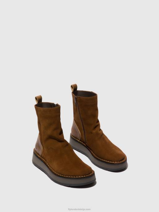 lv Fly London sievietes rāvējslēdzēja zābaki reno053 kamielis 80JP44
