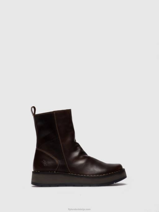 lv Fly London sievietes rāvējslēdzēja zābaki reno053 paklājs dk. brūns 80JP285