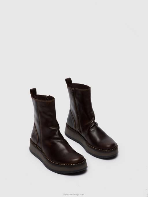 lv Fly London sievietes rāvējslēdzēja zābaki reno053 paklājs dk. brūns 80JP285