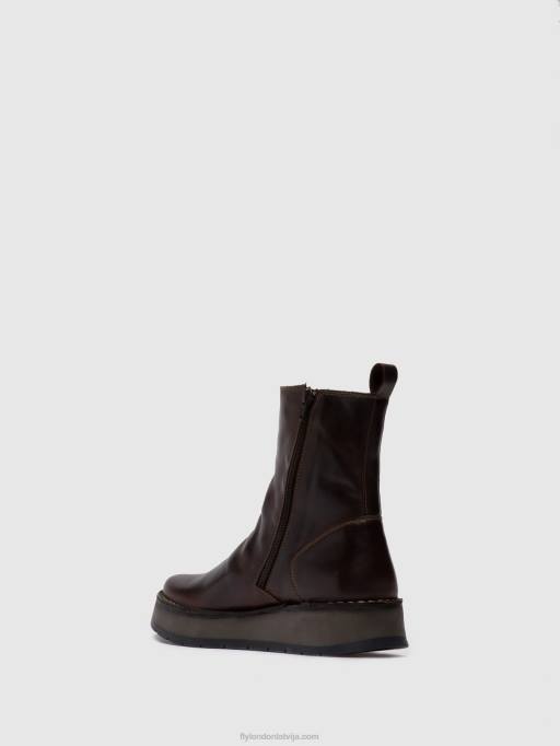 lv Fly London sievietes rāvējslēdzēja zābaki reno053 paklājs dk. brūns 80JP285
