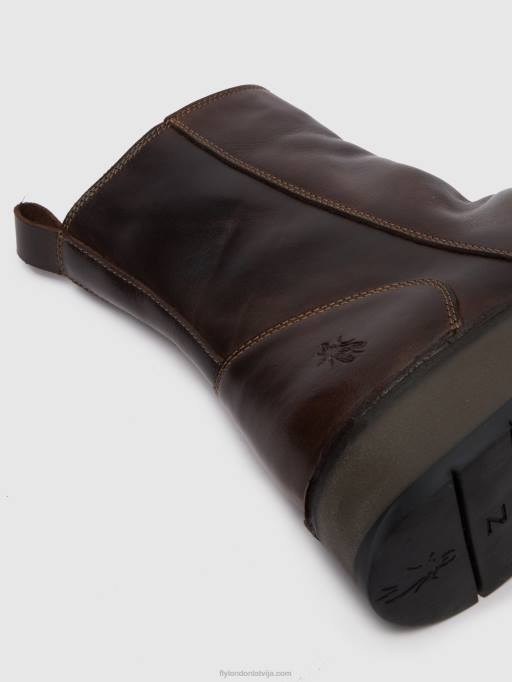 lv Fly London sievietes rāvējslēdzēja zābaki reno053 paklājs dk. brūns 80JP285