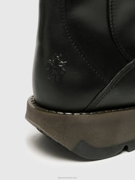 lv Fly London sievietes rāvējslēdzēja zābaki mol 2 melns 80JP353