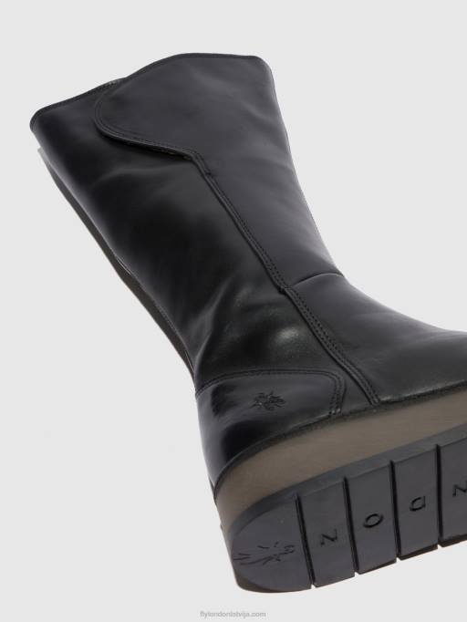 lv Fly London sievietes rāvējslēdzēja zābaki rhea042 paklājs melns 80JP339