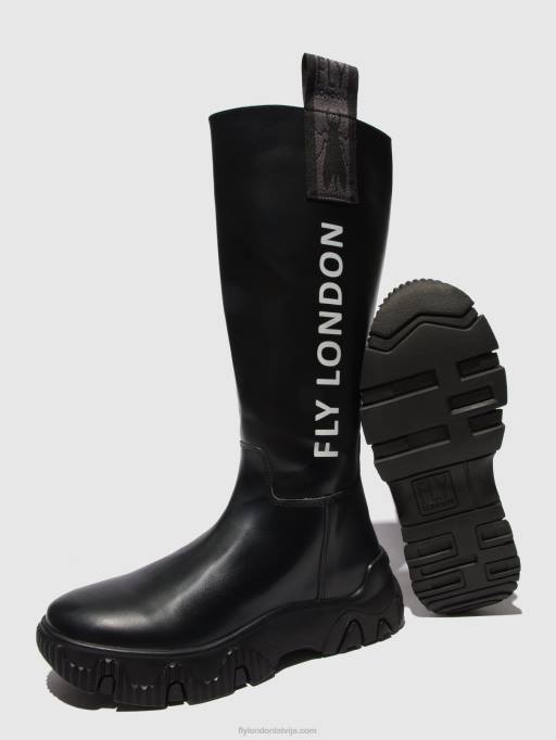 lv Fly London sievietes zip up boots febe886 tundra melna 80JP312
