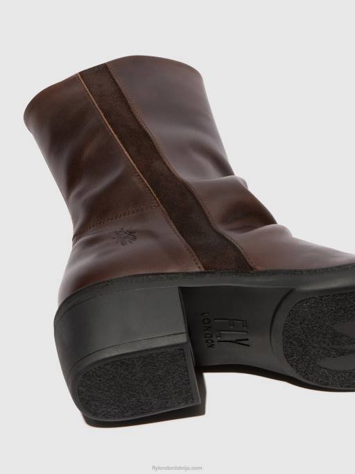 lv Fly London sievietes zip up boots mecy092 dk.brown/expresso 80JP301