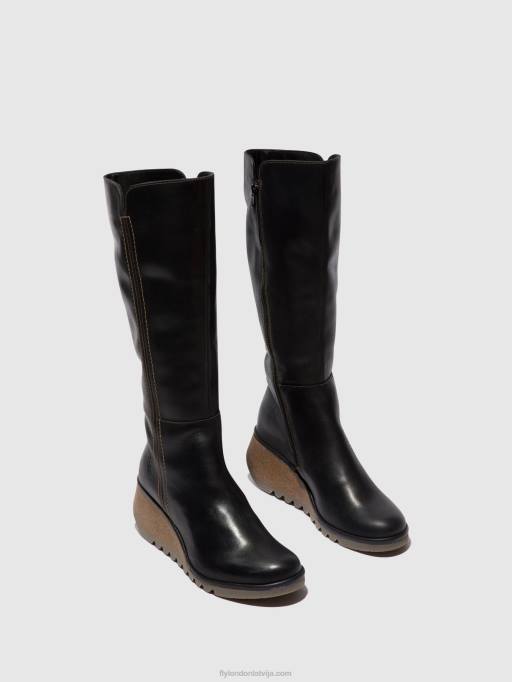 lv Fly London sievietes zip up boots nary328 melns 80JP287