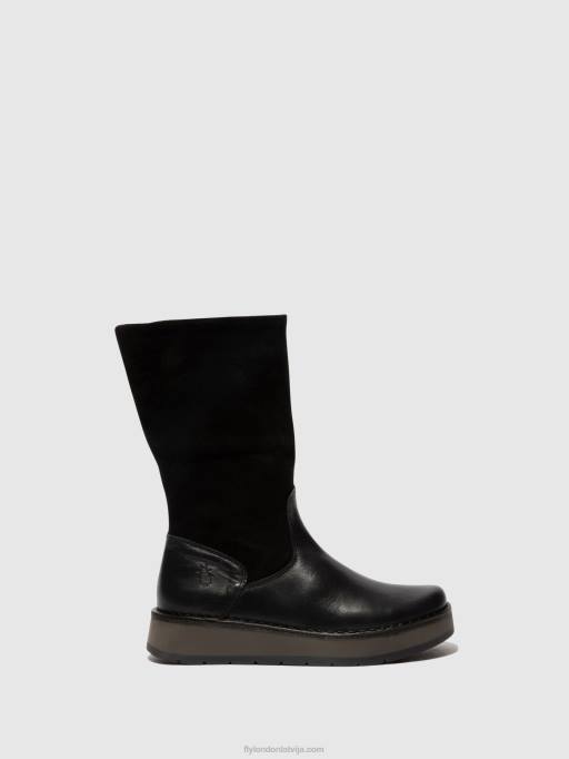 lv Fly London sievietes zip up boots rula083 melns (zaļš) 80JP297