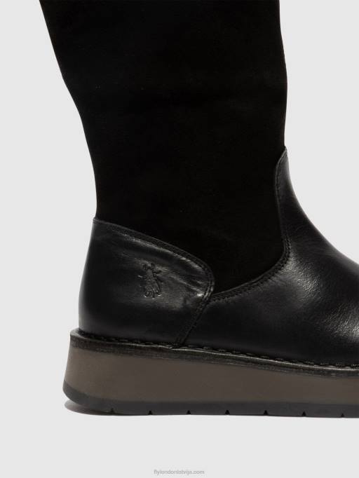 lv Fly London sievietes zip up boots rula083 melns (zaļš) 80JP297