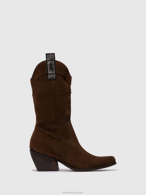 lv Fly London sievietes zip up boots teke906 šokolāde 80JP293