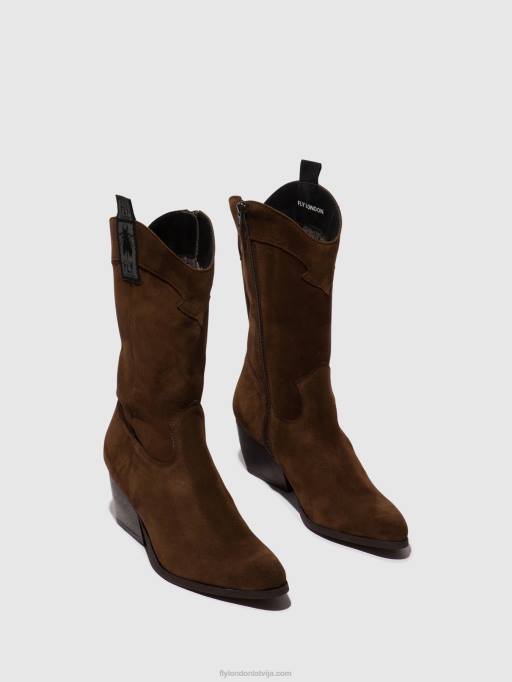 lv Fly London sievietes zip up boots teke906 šokolāde 80JP293
