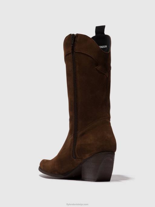 lv Fly London sievietes zip up boots teke906 šokolāde 80JP293