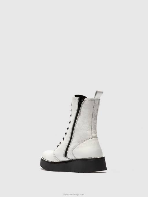 lv Fly London sievietes šņorzābaki rami043 Rio balts (melns st) 80JP321