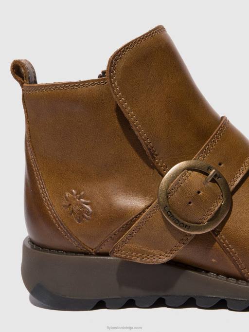 lv Fly London sievietes sprādzes zābaki sias812 paklāja kamielis 80JP335