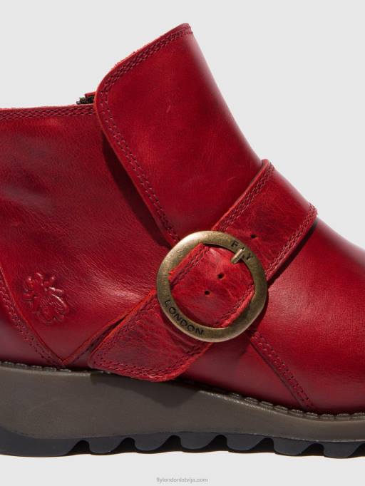 lv Fly London sievietes sprādzes zābaki sias812 paklājs sarkans 80JP336